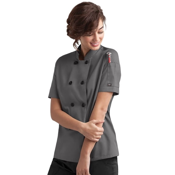 On The Line Women's Classic Chef Coat (Pebble Grey, M)
