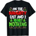 thumbnail image 1 of On The List And Regret Nothing Pjs Krismast Ki T-Shirt, 1 of 4