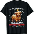 thumbnail image 1 of On The Naughty List And Reget Nothing Christmas Highland Cow T-Shirt Tee, 1 of 4
