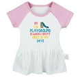 thumbnail image 1 of On The Playground Is Where I Spent Most of My Days Funny Dresses For Baby, Newborn Babies Skirts, Infant Princess Dress, 0-24M Kids Graphic Clothes (Pink Raglan Dresses, 0-6 Months), 1 of 4
