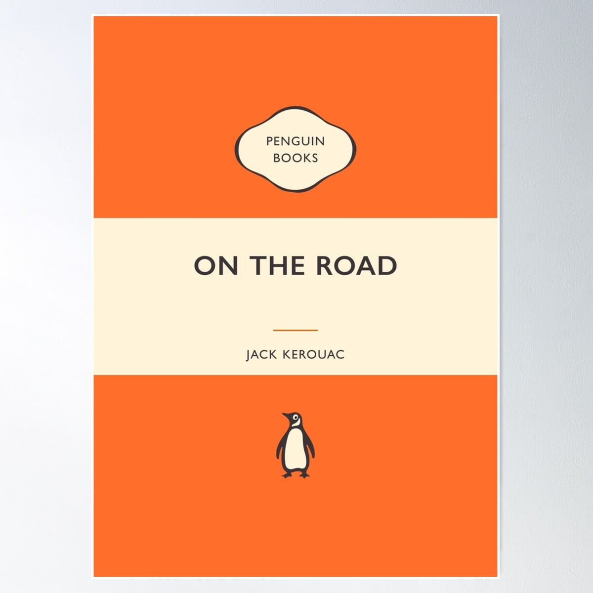 On The Road Jack Kerouac Penguin Book Cover Poster Wall Art, Modern ...