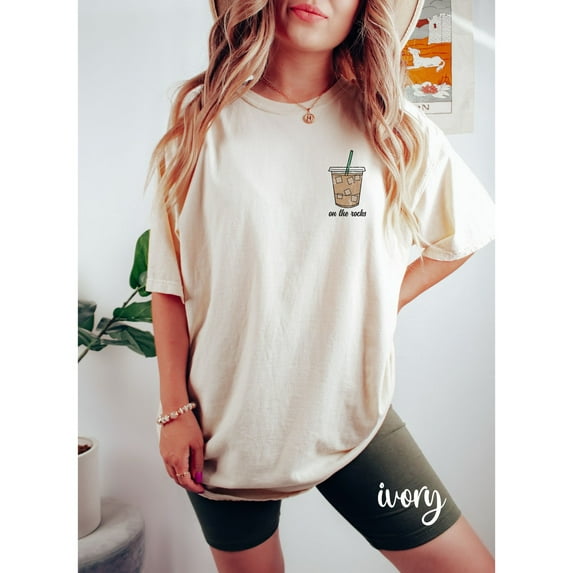 On The Rocks Iced Coffee Shirt, Trendy Coffee Graphic T-Shirt, Weather Graphic Tee, Fall Coffee Gift, Coffee Lover Gift