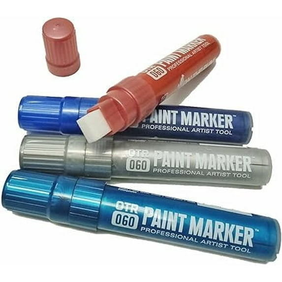 On The Run .060 Permanent Jumbo Paint Marker Professional Set of 4 Incredible Metallic Colors