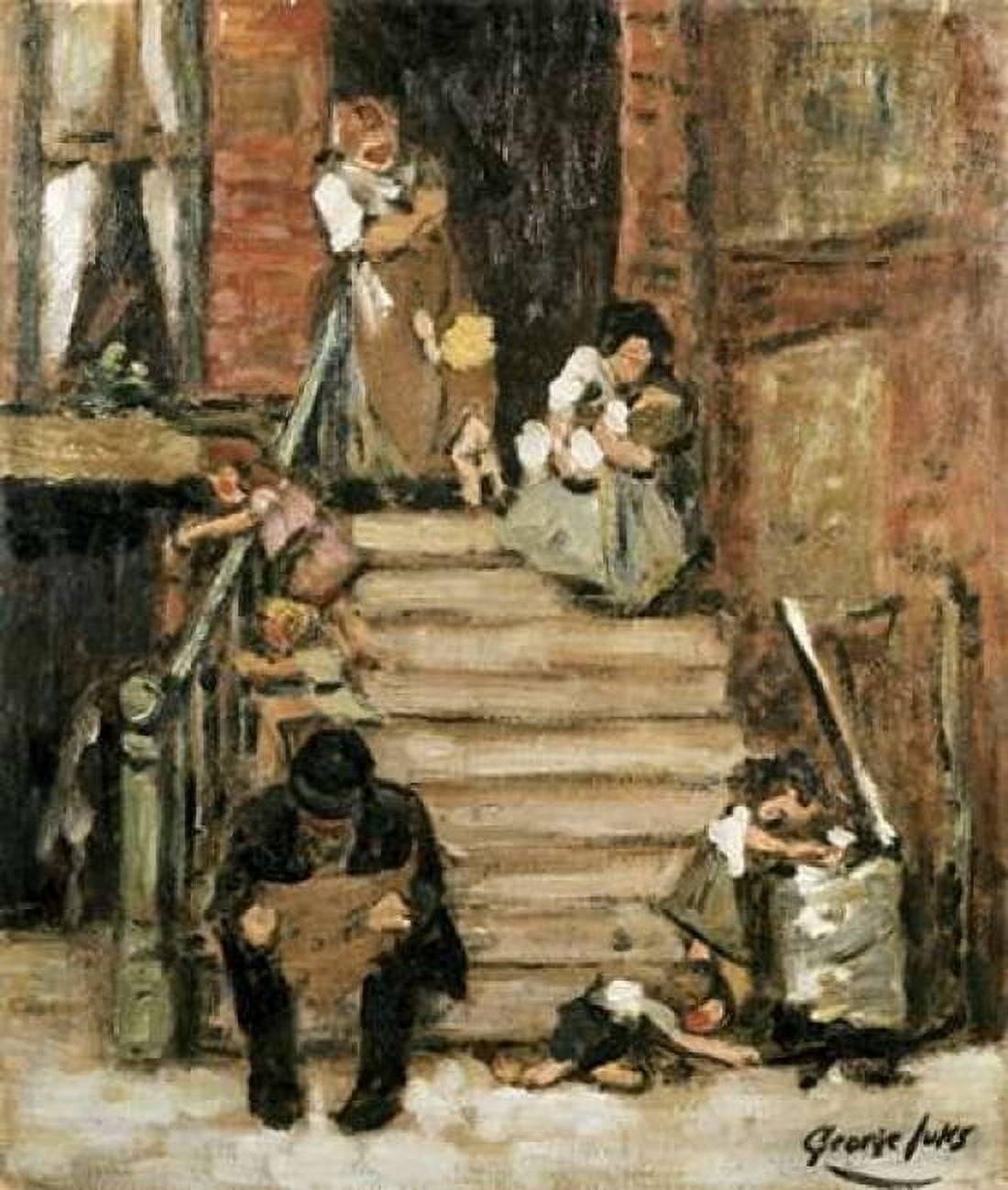 On The Steps Canvas Art - George Benjamin Luks (24 x 24)