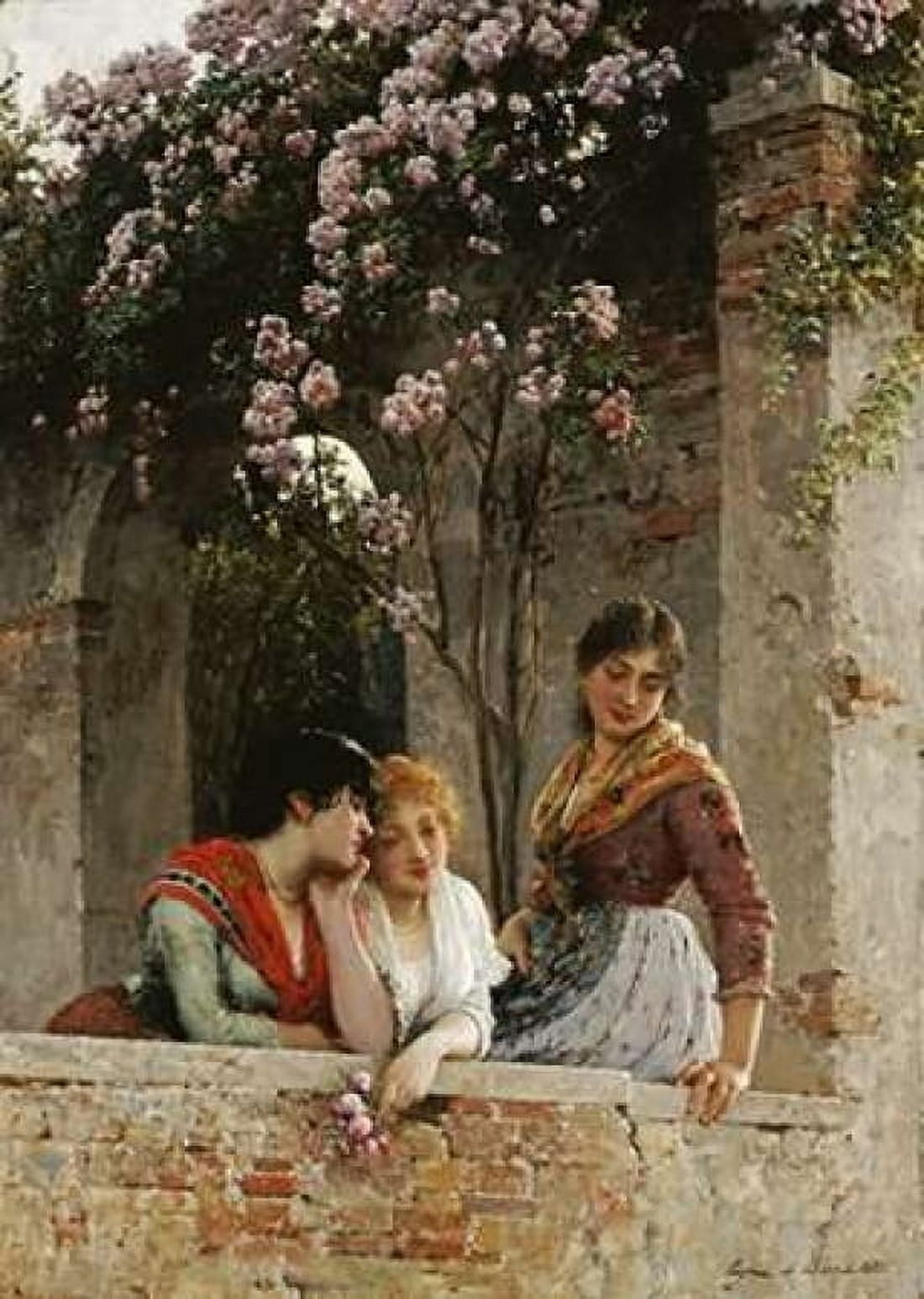 On The Terrace Canvas Art - Eugene De Blaas (20 x 28)