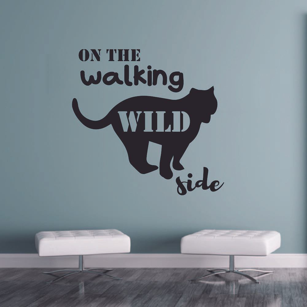 On The Walking Wild Side Quote Hunting Hunter Huntsman Hunt Forest Animal Quotes Wall Decal Sticker Vinyl Art Mural for Girls / Boys Home Room Walls Bedroom House Decor Decoration (40x40 inch) - image 1 of 3
