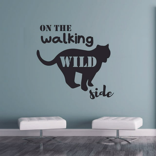 On The Walking Wild Side Quote Hunting Hunter Huntsman Hunt Forest Animal Quotes Wall Decal Sticker Vinyl Art Mural for Girls / Boys Home Room Walls Bedroom House Decor Decoration (40x40 inch)