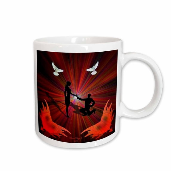 3drose, on the Wings of a Dove, 11oz Mug