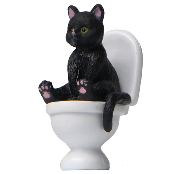 On Toilet Statue Landscape Figurine Miniatures Ornament Home Decorations Resin Cartoon Figurines Figurine