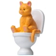 thumbnail image 1 of On Toilet Statue Landscape Figurine Miniatures Ornament Home Decorations Resin Cartoon Figurines Figurine, 1 of 9