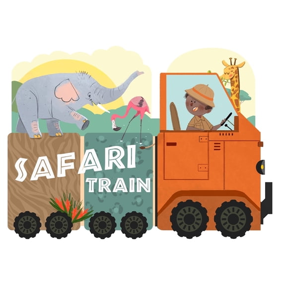 On-Track Learning Safari Train, (Board Book)