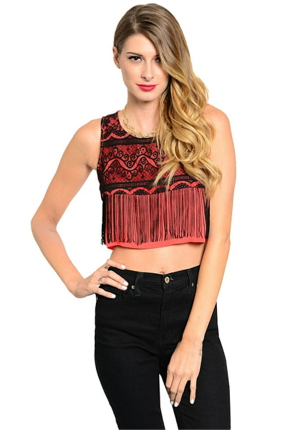 Women's Sleeve Less Crop Top Small