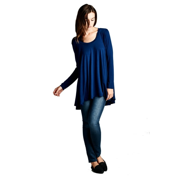 On Trend Paris Women’s Pullover Long Sleeve Swing Top Casual Loose T-shirt Flowy Tunic