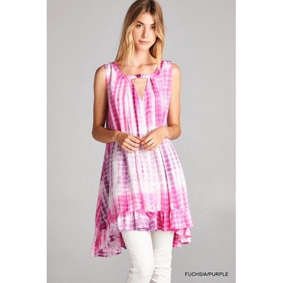 On Trend Women’s Boho Sleeveless Casual Beach Summer Flowy Tunic or Dress