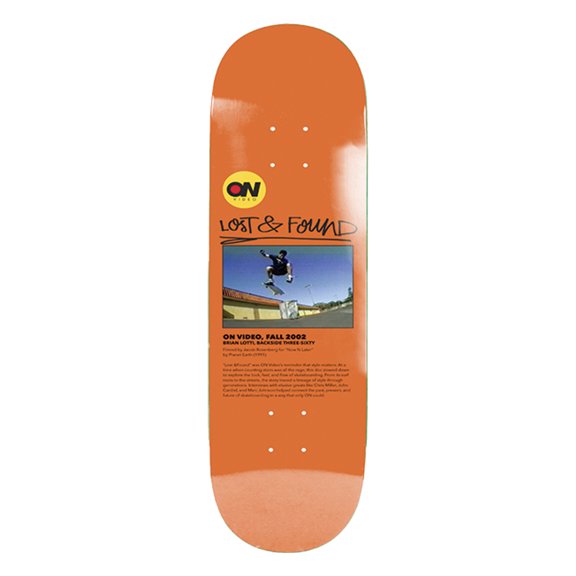 On Video Lost and Found Skateboard Deck - 8.0" Orange EX7 (Deck Only)