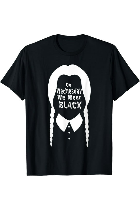 t-shirt On Wednesday We Wear Black T-Shirt mens，black，women，funny，journey，Crew Neck, Short Sleeve,printing