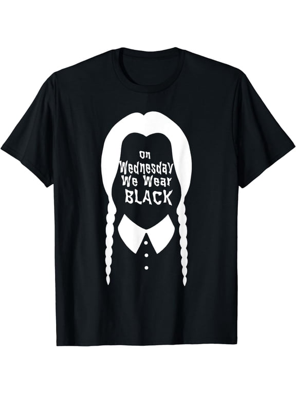 t-shirt On Wednesday We Wear Black T-Shirt mens,black,women,funny,journey,Crew Neck, Short Sleeve,printing