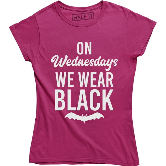 On Wednesdays We Wear Black Bat Graphic Design Women's T-Shirt