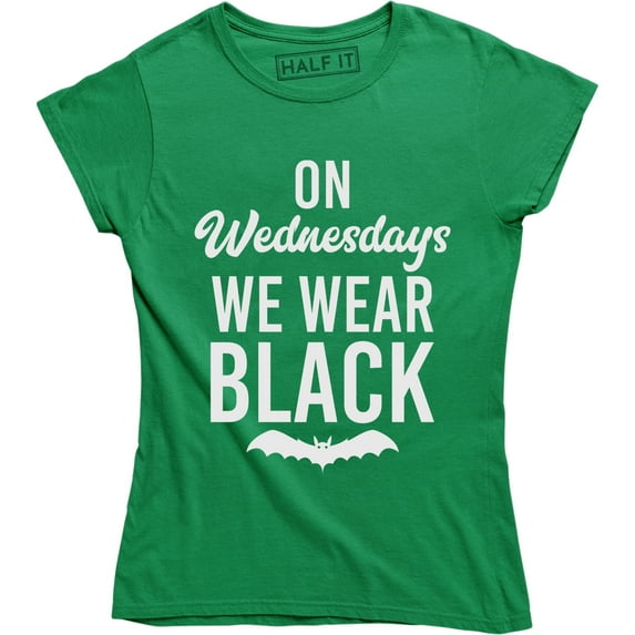 On Wednesdays We Wear Black Bat Graphic Design Women's T-Shirt