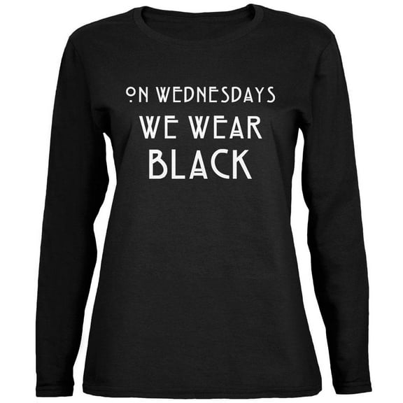 On Wednesdays We Wear Black Black Womens Long Sleeve T-Shirt - Large