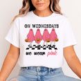 thumbnail image 1 of On Wednesdays We Wear Pink Ghost Halloween T-Shirt Unisex Funny Spooky Tee - Gift for Halloween, 1 of 2