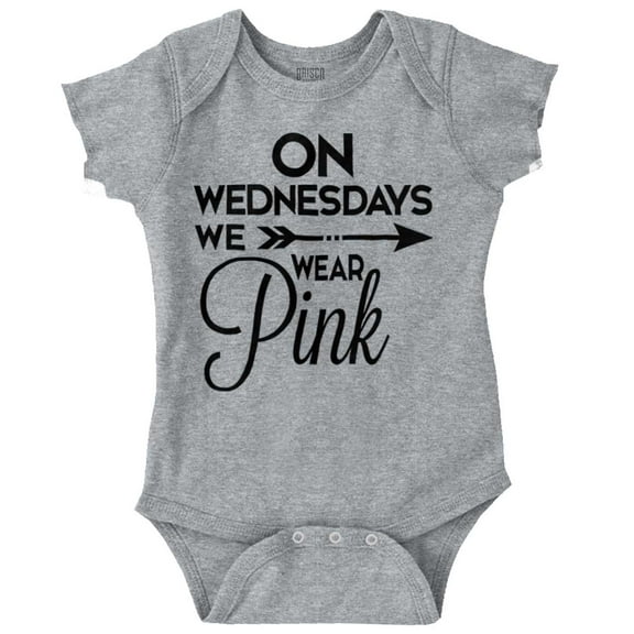 On Wednesdays We Wear Pink Girly Bodysuit Jumper Girls Infant Baby Brisco Brands 6M