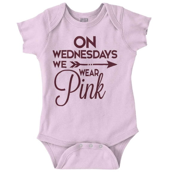 On Wednesdays We Wear Pink Girly Bodysuit Jumper Girls Infant Baby Brisco Brands 6M
