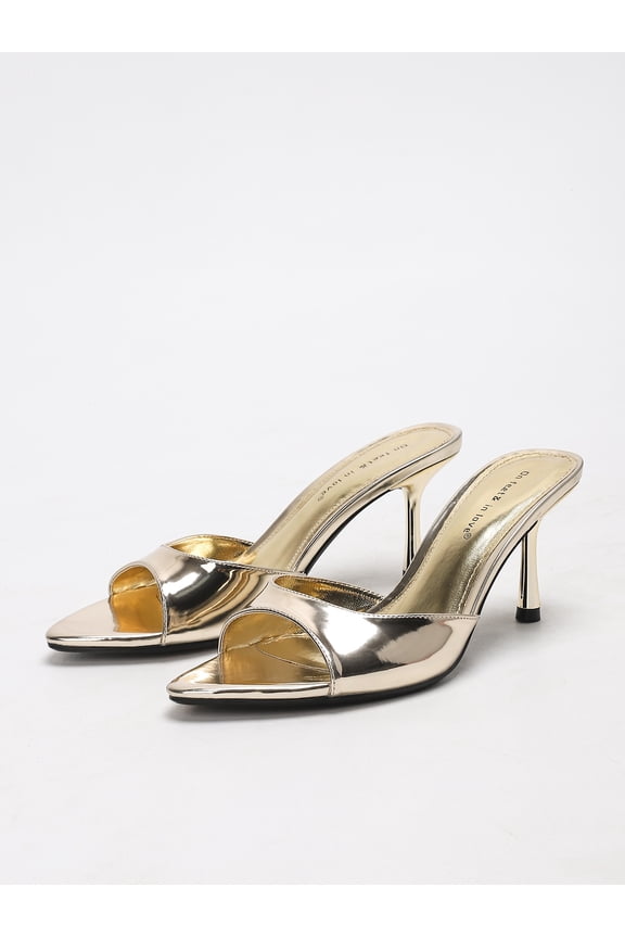 [On feet& in love] Comfortable Satin Pointed Toe Heel Mules for All-Day Wear