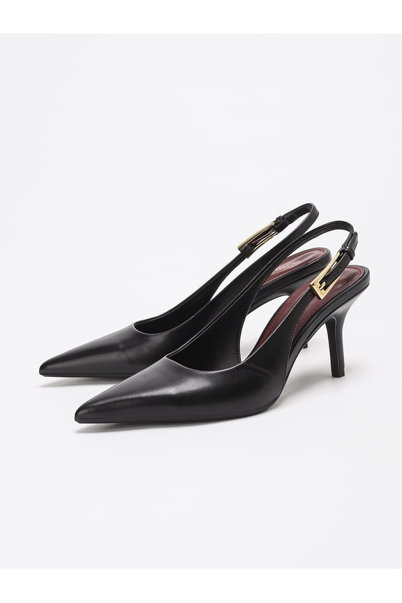 Women's Pointed Toe Adjustable Buckle Slingback Stiletto High Heel Patent Leather Dress Pumps for Wedding Party Daily Wear