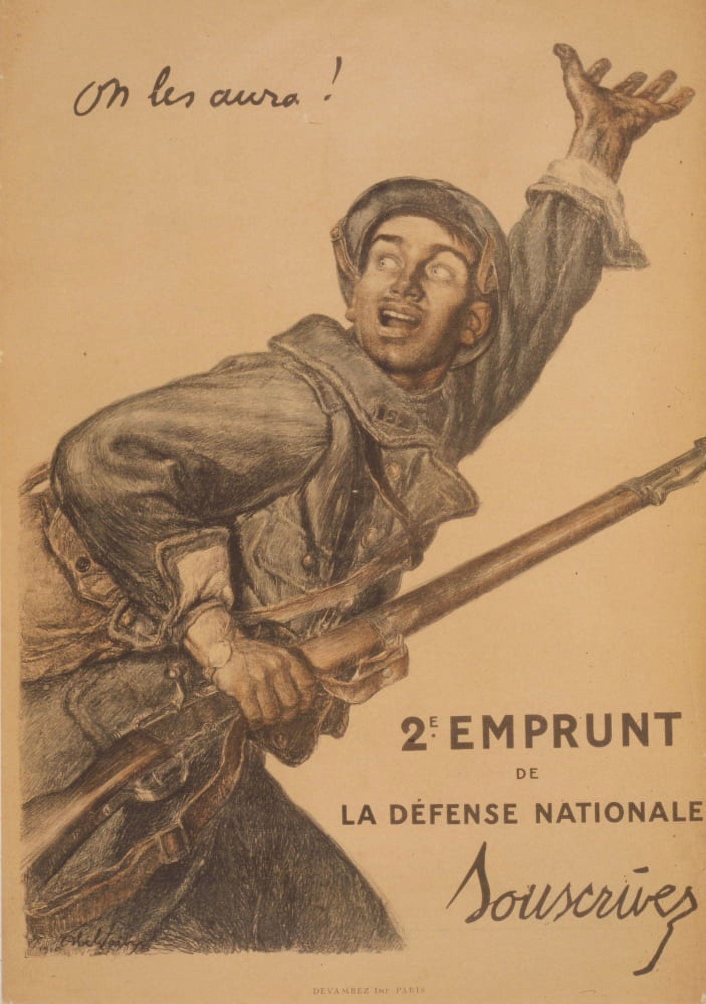 On les aura 2e Emprunt de la Dfense Nationale 1916 Canvas Art - Abel Faivre (24 x 36)