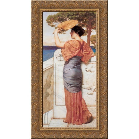 On the Balcony 16x24 Gold Ornate Wood Framed Canvas Art by Godward, John William