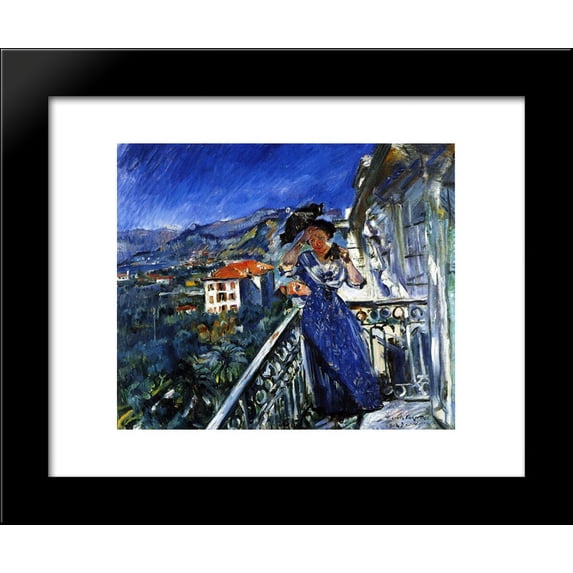On the Balcony in Bordighera 20x24 Framed Art Print by Lovis Corinth
