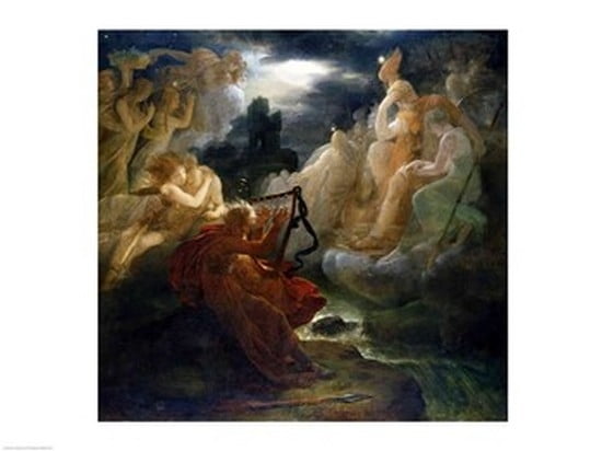 On the Bank of the Lora Ossian Conjures up a Spirit with the Sound of his Harp c1811 Canvas Art - Francois Gerard (36 x 24)
