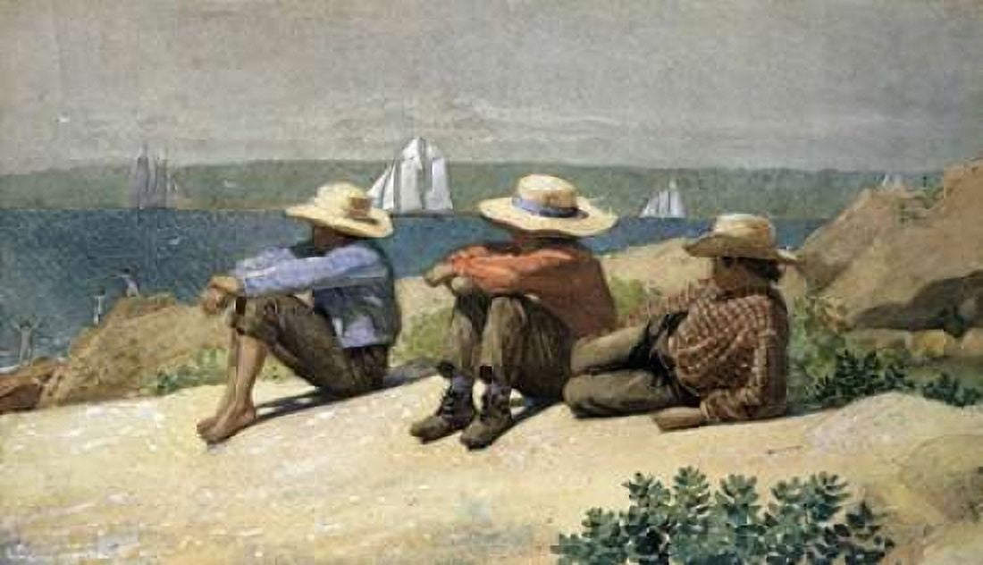 On the Beach Canvas Art - Winslow Homer (24 x 36)