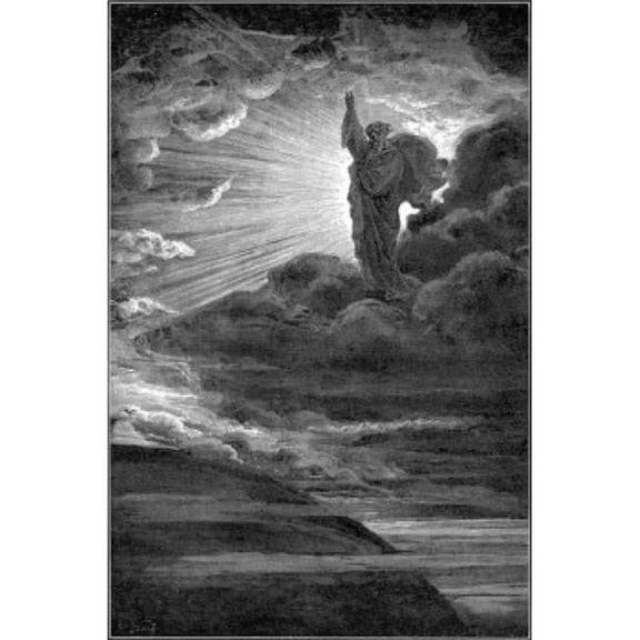 On the Beginning Gustave Dore 1832-1883 French Engraving Poster Print - 18 x 24 in.