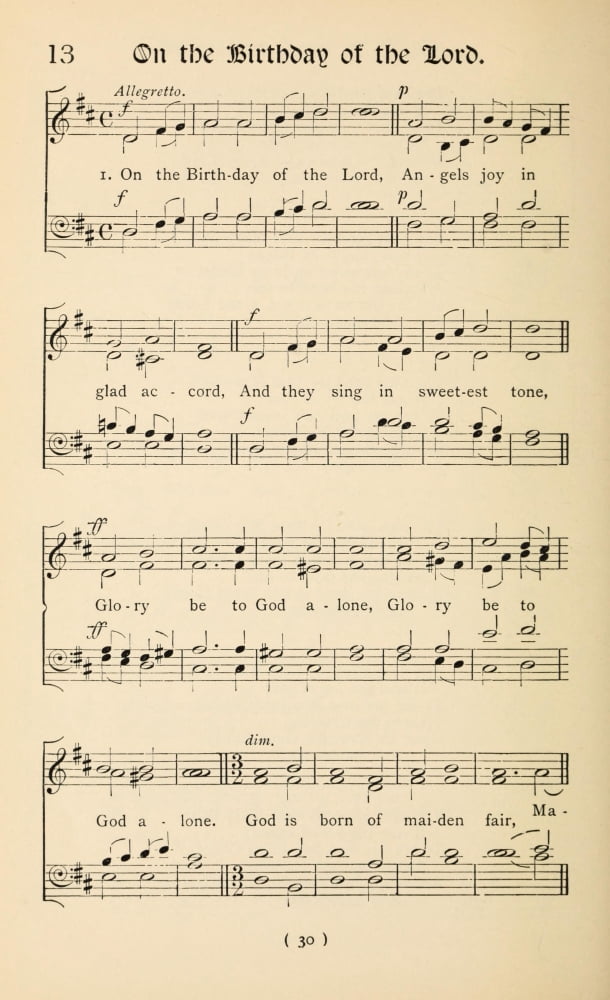 On the Birthday of the Lord 1 Christmas Carols New & Old 1850 Canvas Art - (18 x 24)