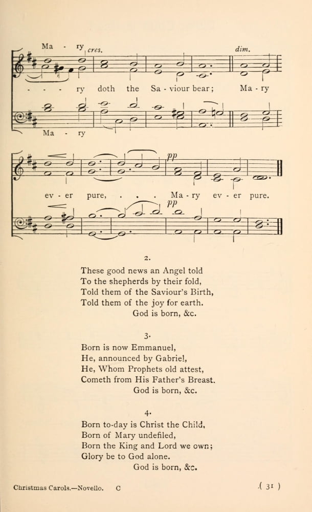 On the Birthday of the Lord 2 Christmas Carols New & Old 1850 Canvas Art - (24 x 36)