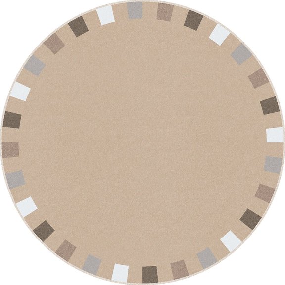 Joy Carpets Kid Essentials On the Border 13'2" Round Area Rug in Color Neutrals