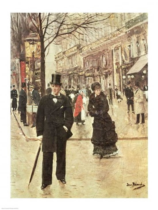 On the Boulevard Canvas Art - Jean Beraud (18 x 24)