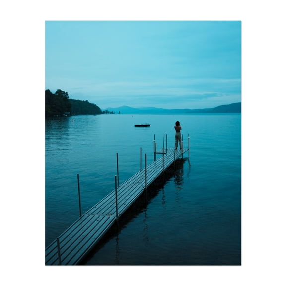 On the Dock, Lake George - Silver Bay New York Photography Lake Water Landscape Nature Scenic Boat Unframed Wall Art Print 36 x 48 inches