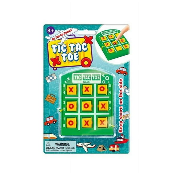 On the Go Games 9107000 Tic Tac Toe Game, Green - Pack of 24