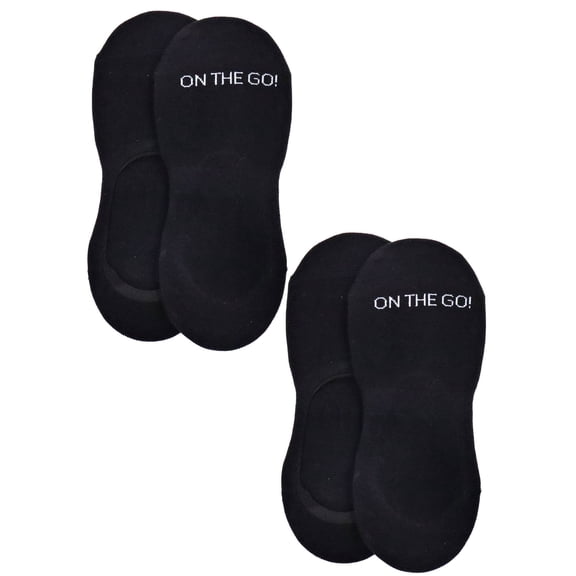 On the Go Men's Athletic Liner (2 Pair Pack, Black, Size L)