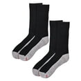 thumbnail image 1 of On the Go Men's Crew Socks (2 Pair Pack, Black with Medium Grey Sole), 1 of 2