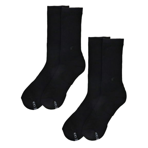 On the Go Men's Crew Socks (2 Pair Pack, Black)