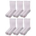 thumbnail image 1 of On the Go Men's Crew Socks (6 Pair Pack, White with Light Grey Sole), 1 of 2