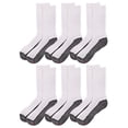 thumbnail image 1 of On the Go Men's Crew Socks (6 Pair Pack, White with Medium Grey Sole), 1 of 4