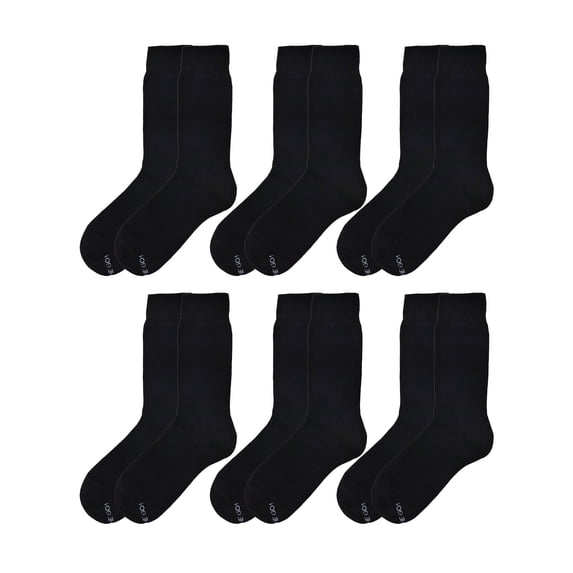 On the Go Men's Dress Socks (6 Pair Pack, Black)