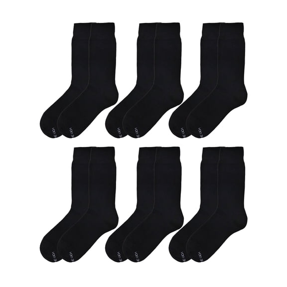 On the Go Men's Dress Socks (6 Pair Pack, Black)
