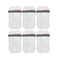thumbnail image 1 of On the Go Men's Invisible Socks (6 Pair Pack, White with Grey Stripes), 1 of 2