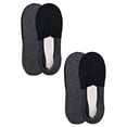 thumbnail image 1 of On the Go Men's Loafer Liner Socks - Invisible No Slip Grip Moisture-Wicking Boat Sock (2 Pair Pack, Black/Grey, Size M), 1 of 2